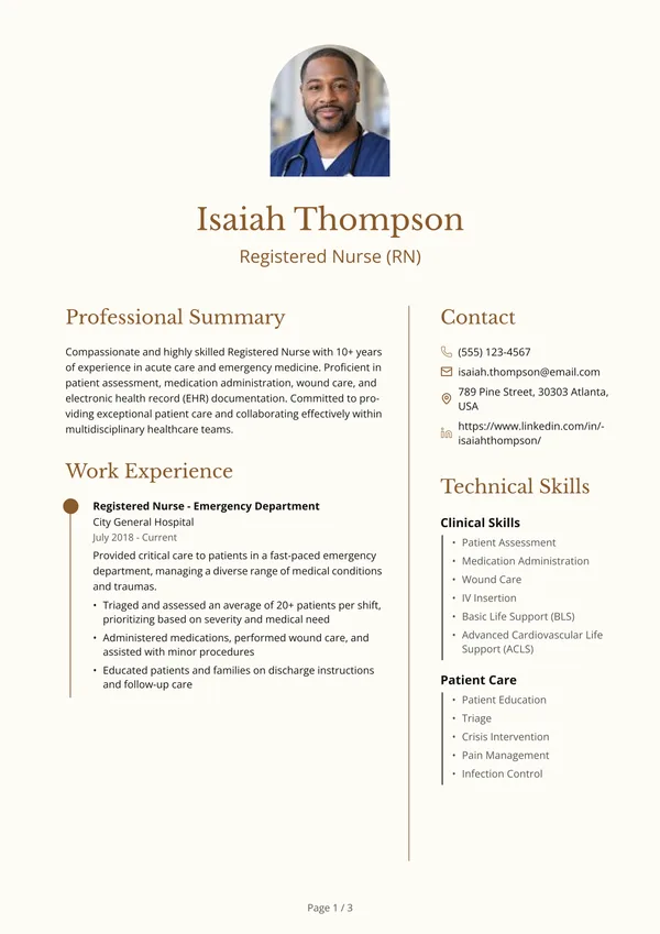 Preview of the Arch Portrait Classic resume template: With sidebar, Arch photo