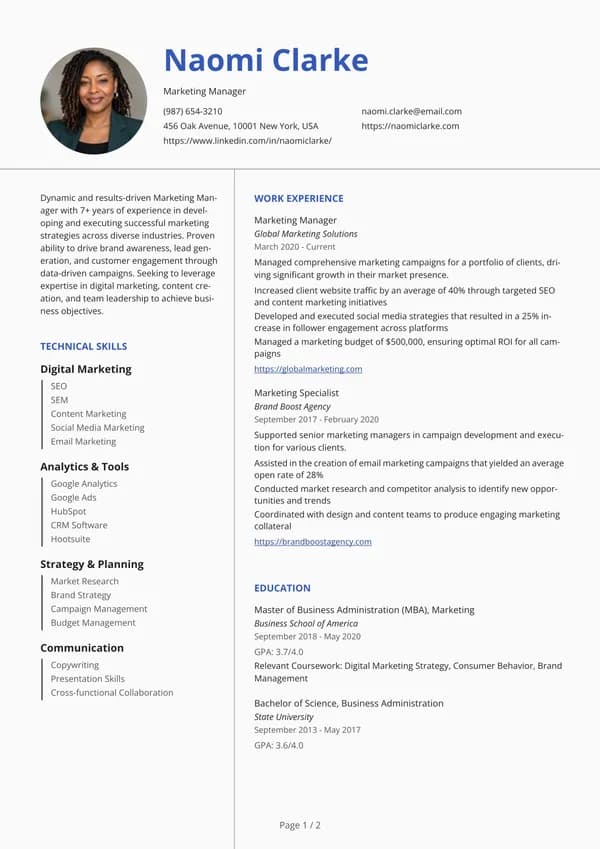 Preview of the Blue Lines Teacher resume template: With sidebar, Round photo